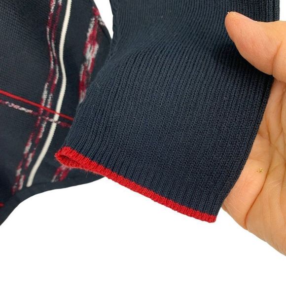 Liz Claiborne Size XL Black cardigan Sweater Button Up Cotton Blend 1943 Argyle - Picture 7 of 8